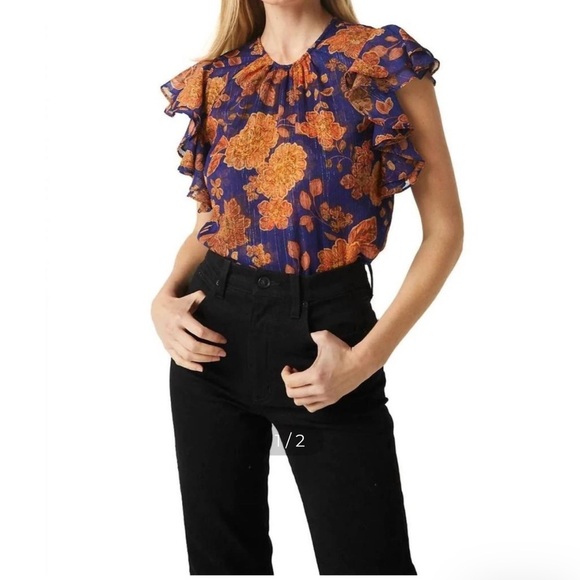 MISA LOS ANGELES Galeta Top  In Blue Marigold NWT - Picture 4 of 7